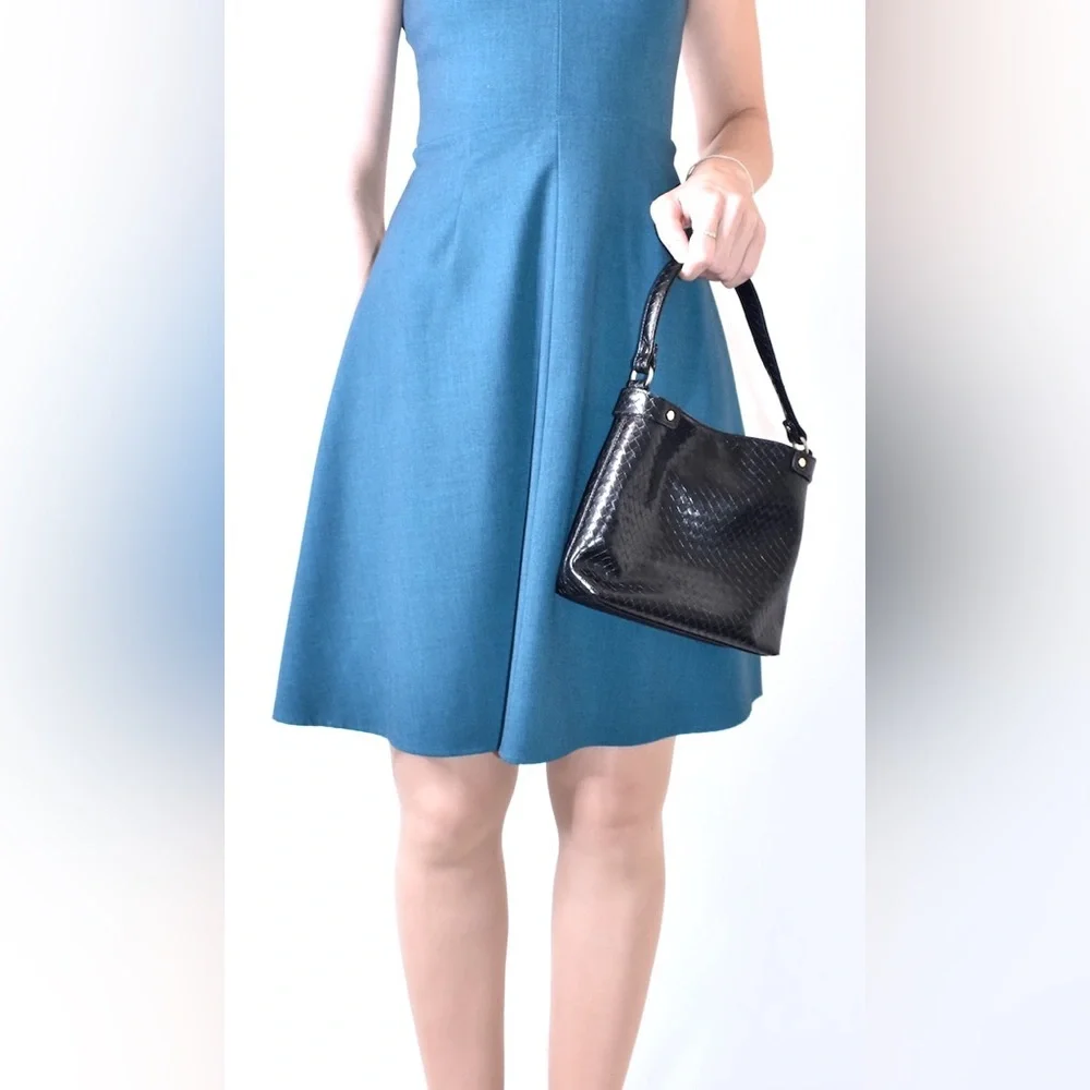 Calvin Klein Turquoise with Gold Clasp Sundress Cocktail Dress Size 4 - Picture 3 of 3